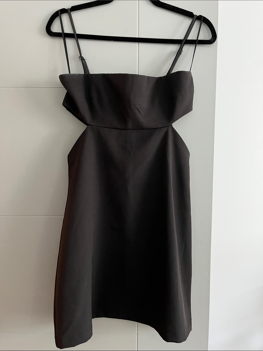 emory park Black Mini Dress with Spaghetti Straps